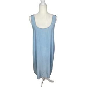 Gaia Conceptions Silk Crepe Slip Dress Baby Blue Sz Large Minimalist Sustainable